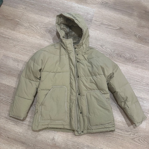 Madewell Holland Quilted Puffer Parka / SMALL / ASH GREEN - Picture 5 of 10